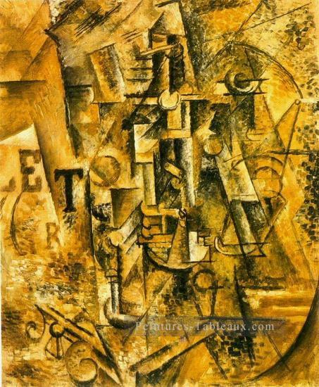 La bouteille rhum 1911 cubisme Pablo Picasso Peintures à l'huile